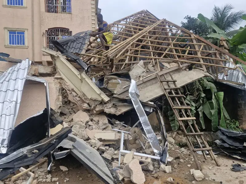 One Dead, Two Rescued as Two-Storey Building Collapses in Lagos