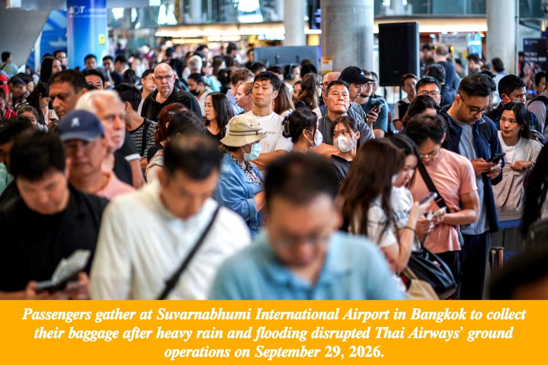 BANGKOK EXPECTS FLOODWATERS TO CLEAR WITHIN THREE DAYS AS THAI AIRWAYS BATTLES BAGGAGE BACKLOG