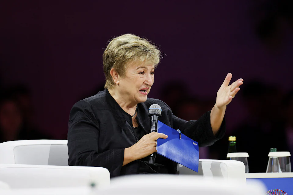 IMF Managing Director Kristalina Georgieva speaks at the 2026 IMF and World Bank annual meetings in Bangkok, Thailand, on October 12, 2026.